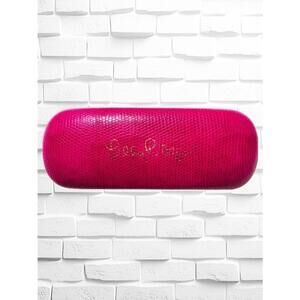 Lilly Pulitzer Bright Pink Hard Clamshell Eyeglasses/Sunglasses Case • Pebbled